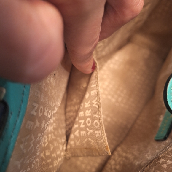 EUC Kate Spade Teal & Blue Pebbled Houston Street Leo Tote w/ Crossbody - Picture 5 of 6